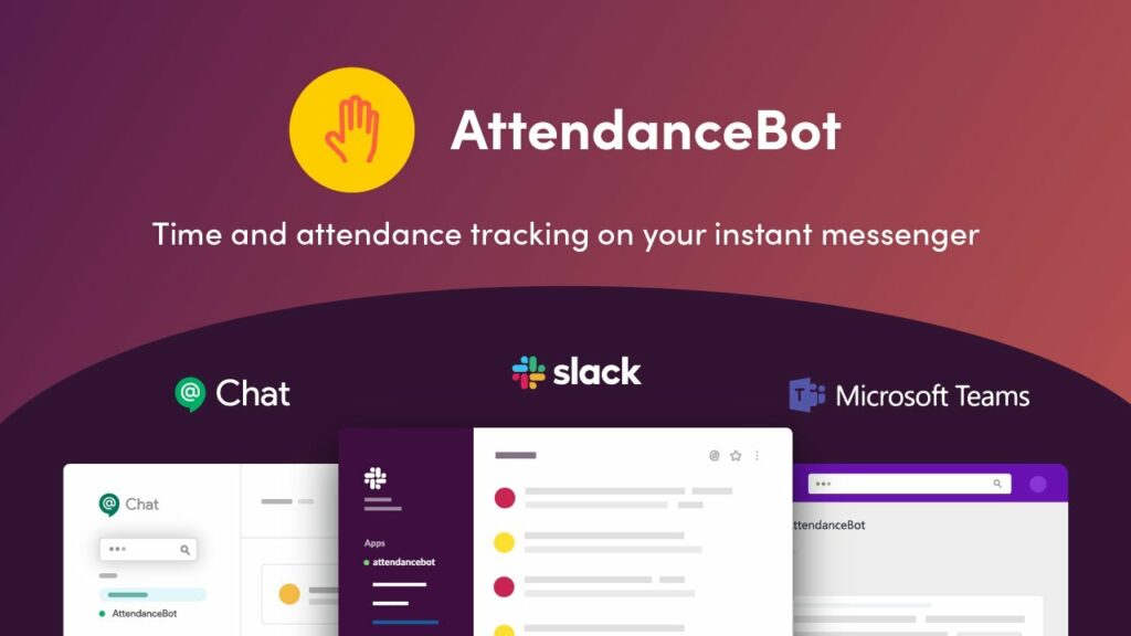 Colaboração virtual AttendanceBot remote ferramenta de colaboração