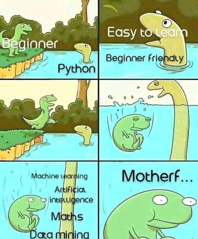 Learning python project review meeting template and meme