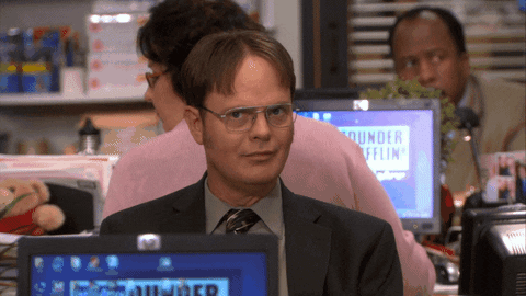 Dwight hushes you in The Office