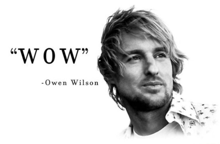 practice zoom presentation Owen Wilson says 'wow'