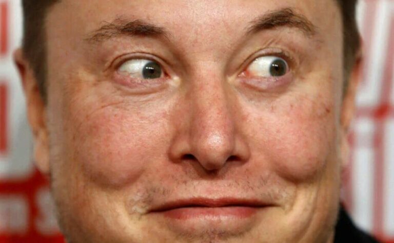 Close-up of Elon Musk's face