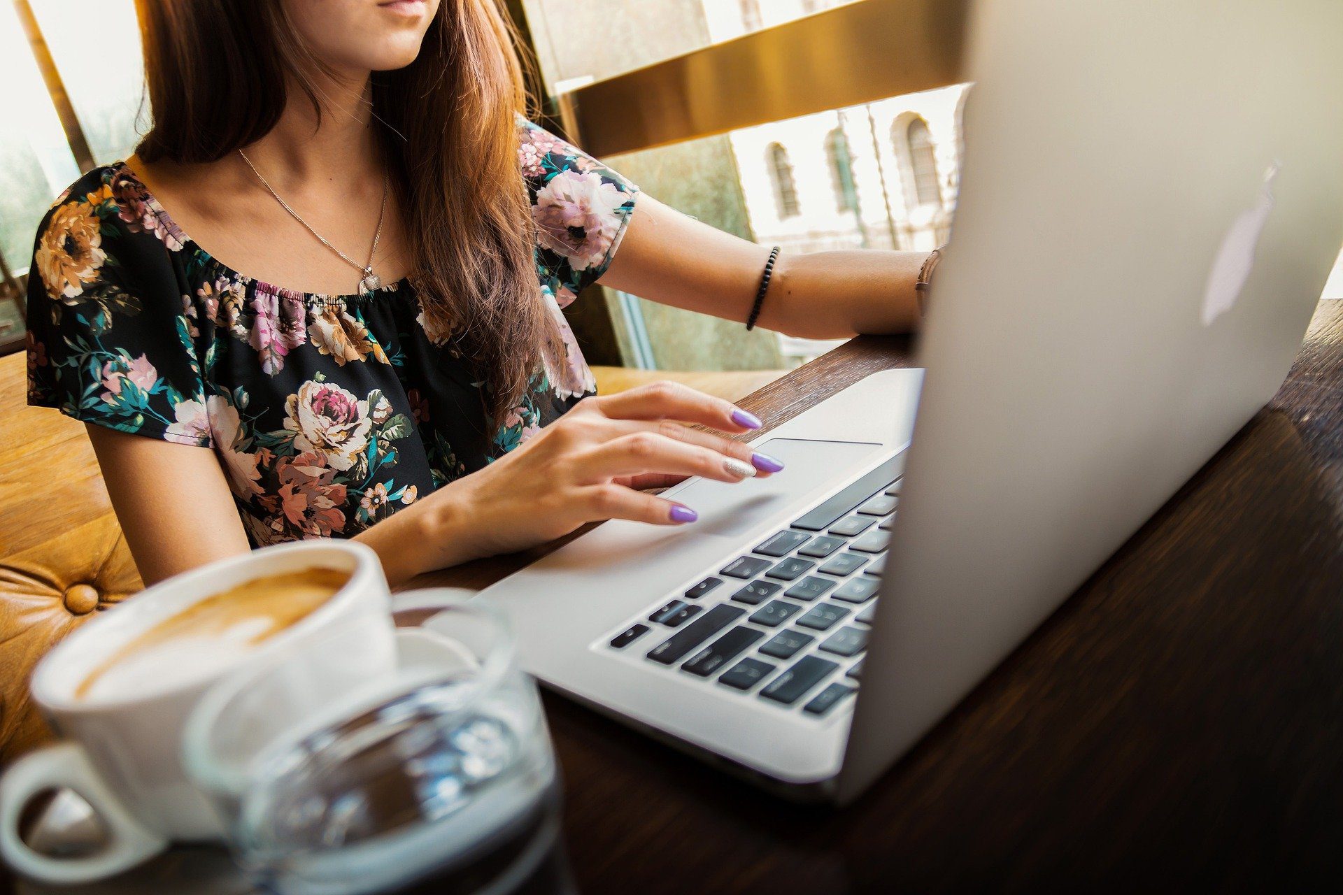 woman working on her laptop