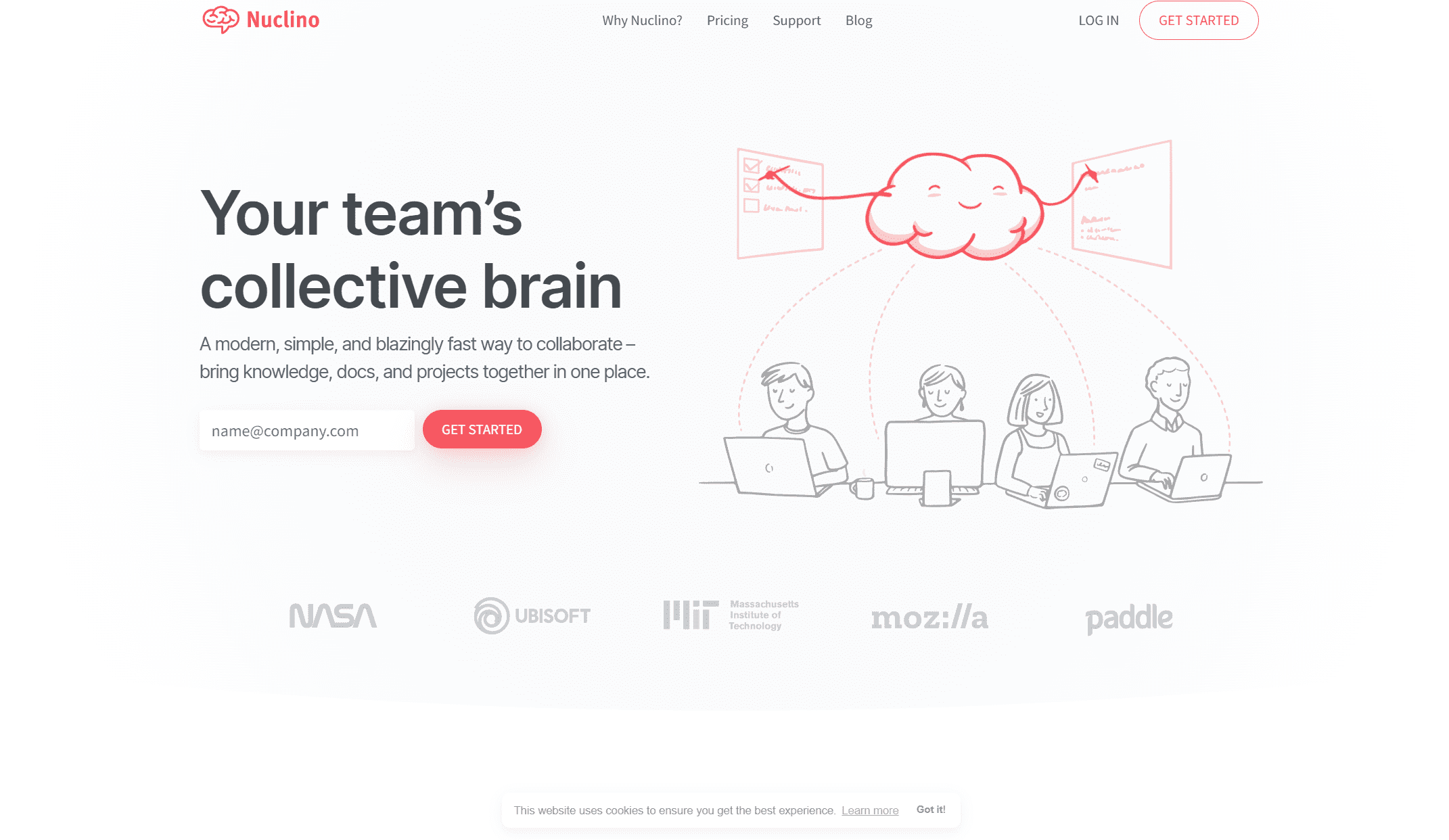 Nuclino Homepage: Your team's collective brain
