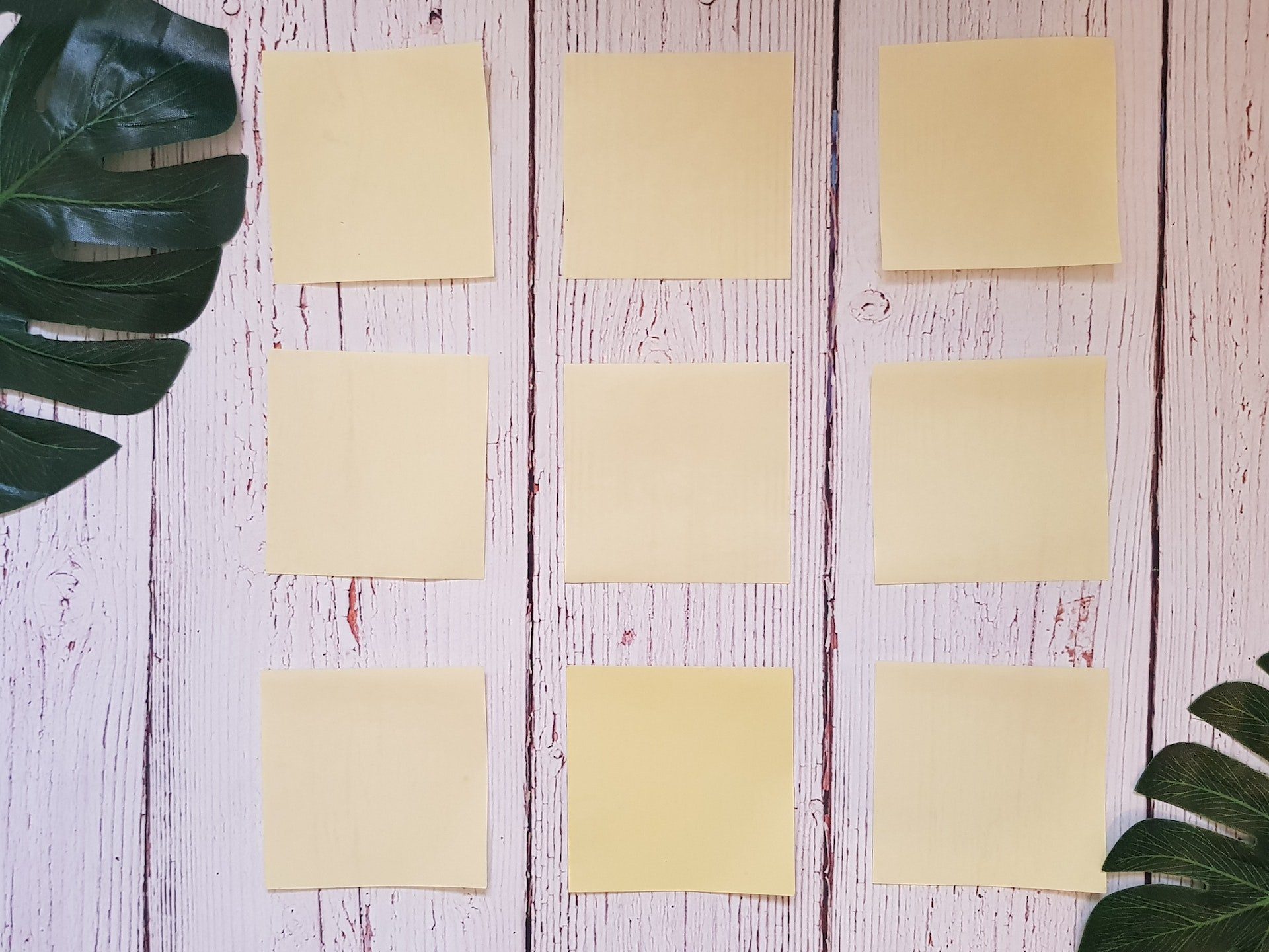 image of post-it notes on a wall to represent card sorting