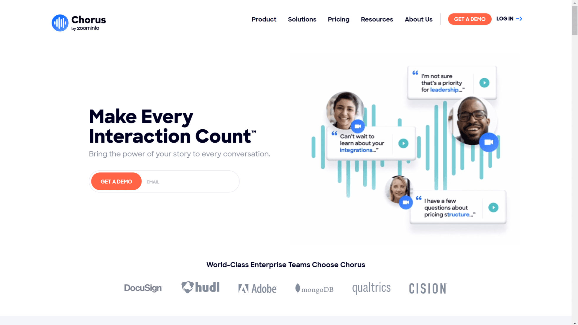 Chorus.ai's homepage: is it the best meeting recorder?
