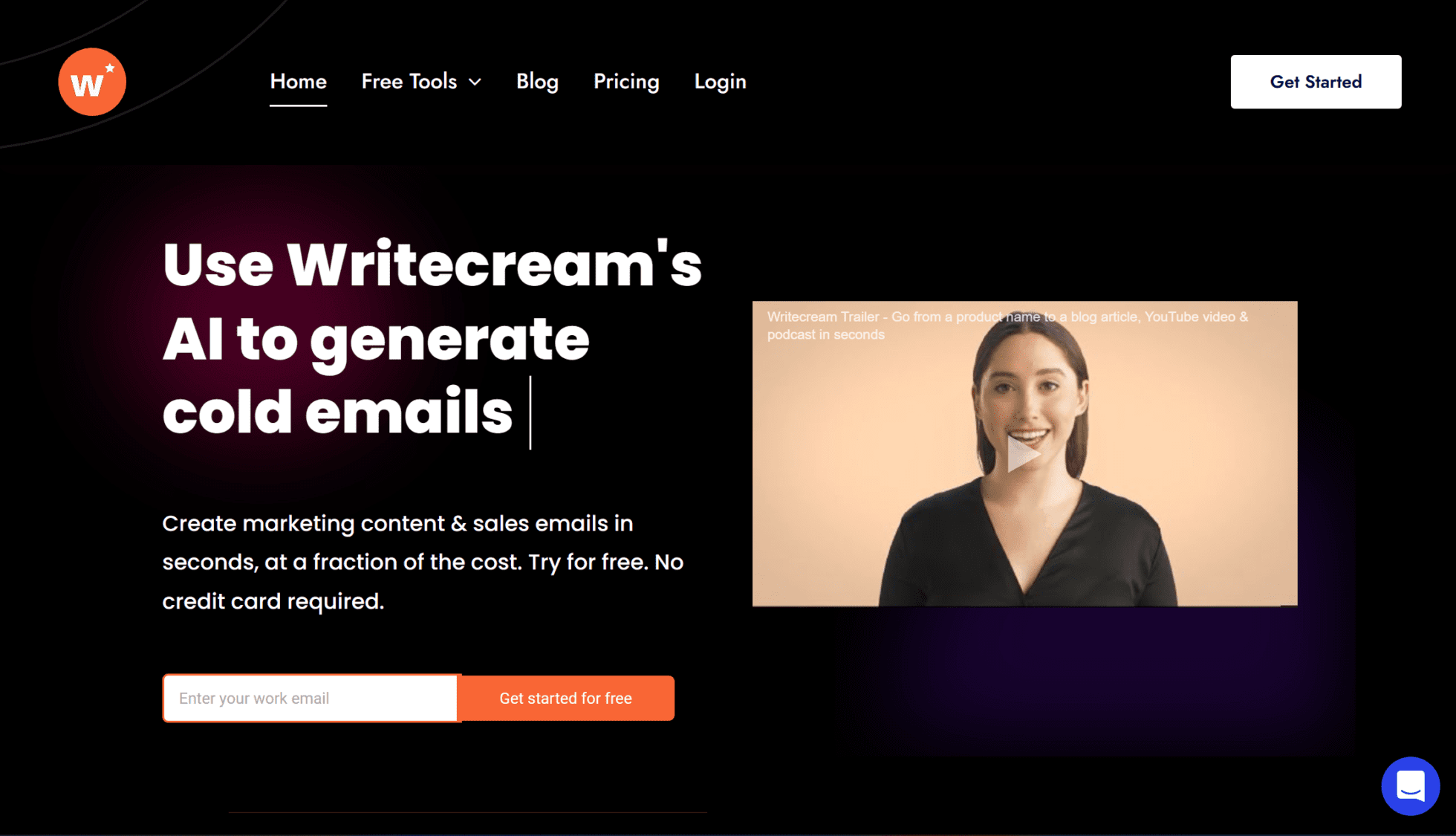 Die KI von Writecream generiert Cold-E-Mails für Sie