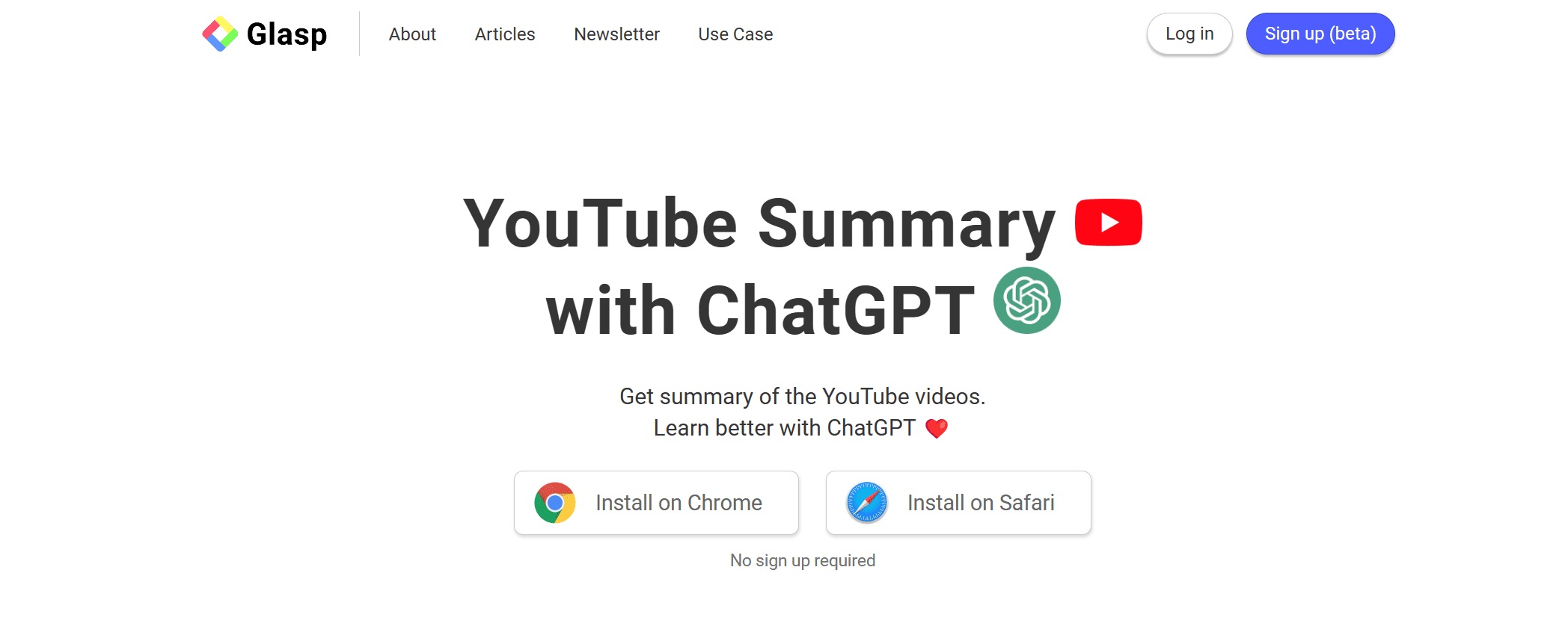 Glasp는 YouTube 동영상 요약에 특화된 잠재적인 ChatGPT 대안입니다.