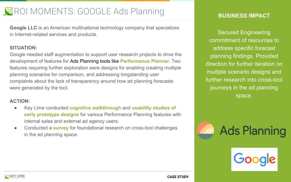 KLI case study to demonstrate foundational research in UX