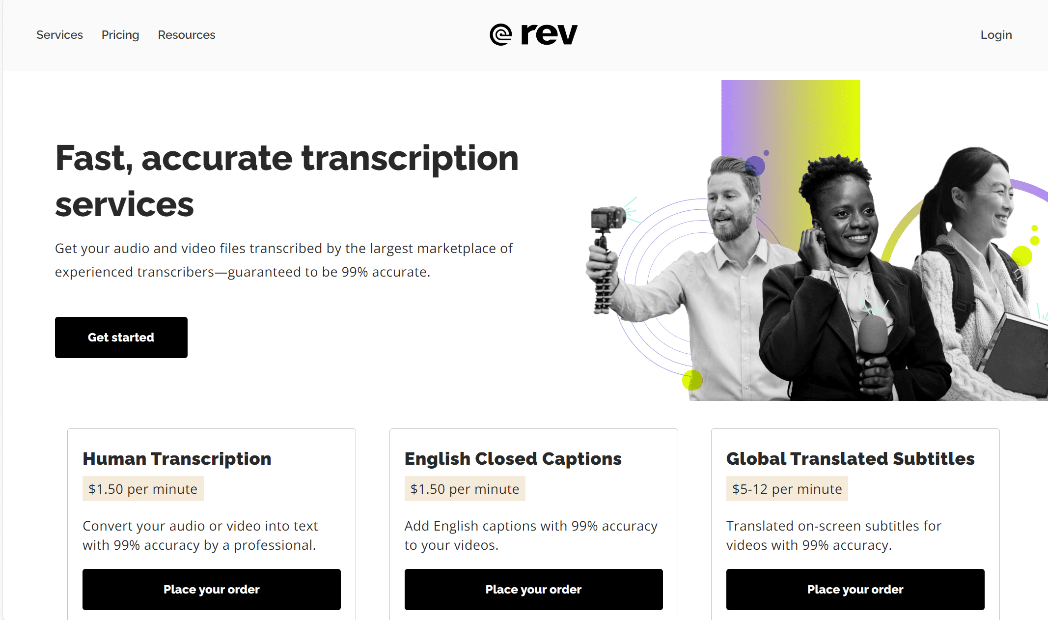 Rev homepage