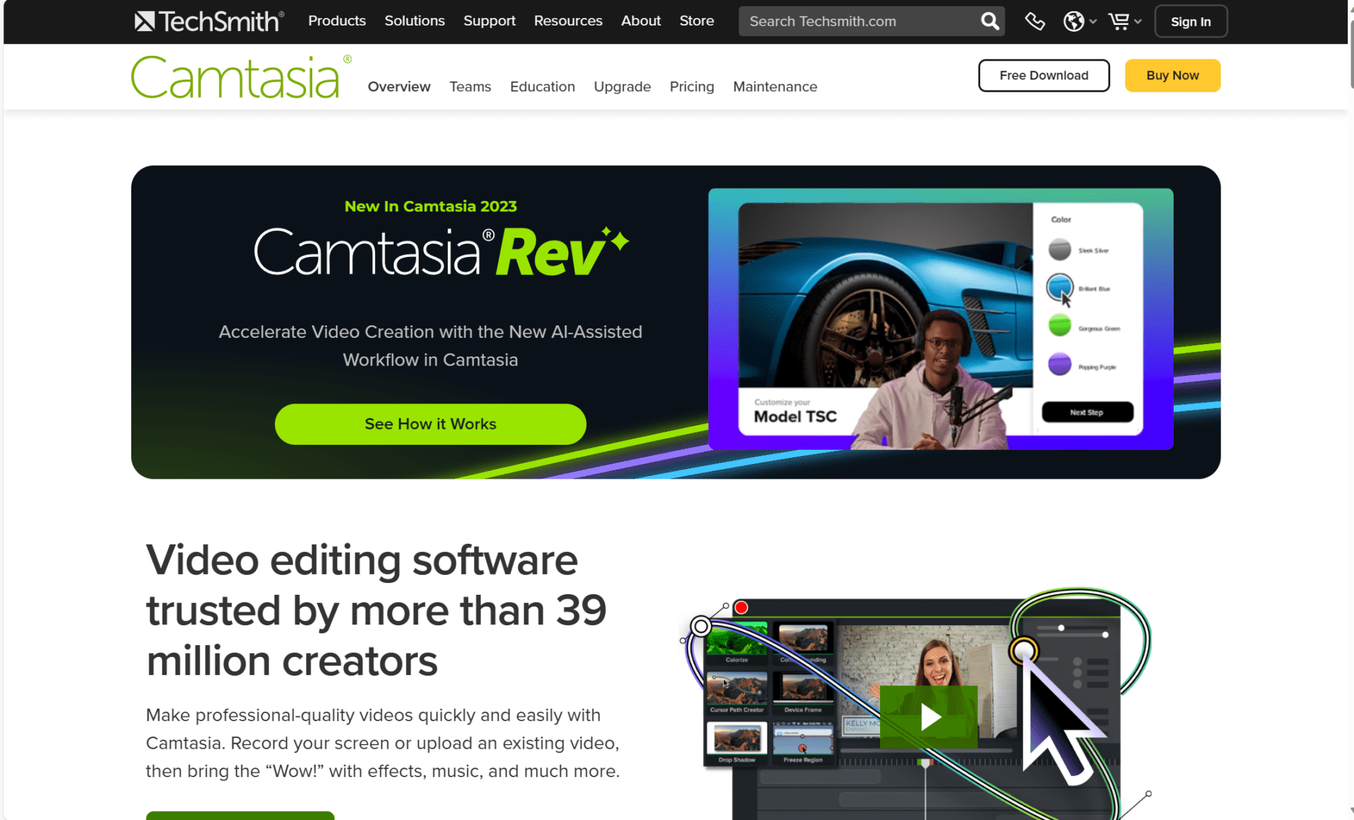 Camtasia is a fantastic screen recorder.