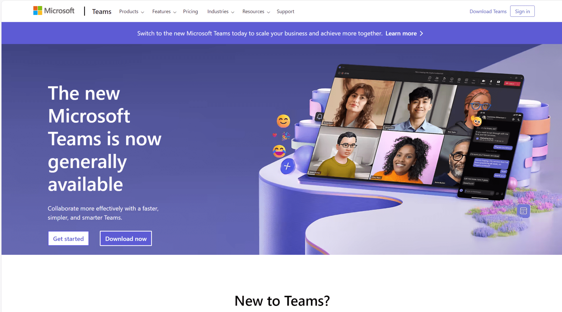 MS Teams Startbildschirm