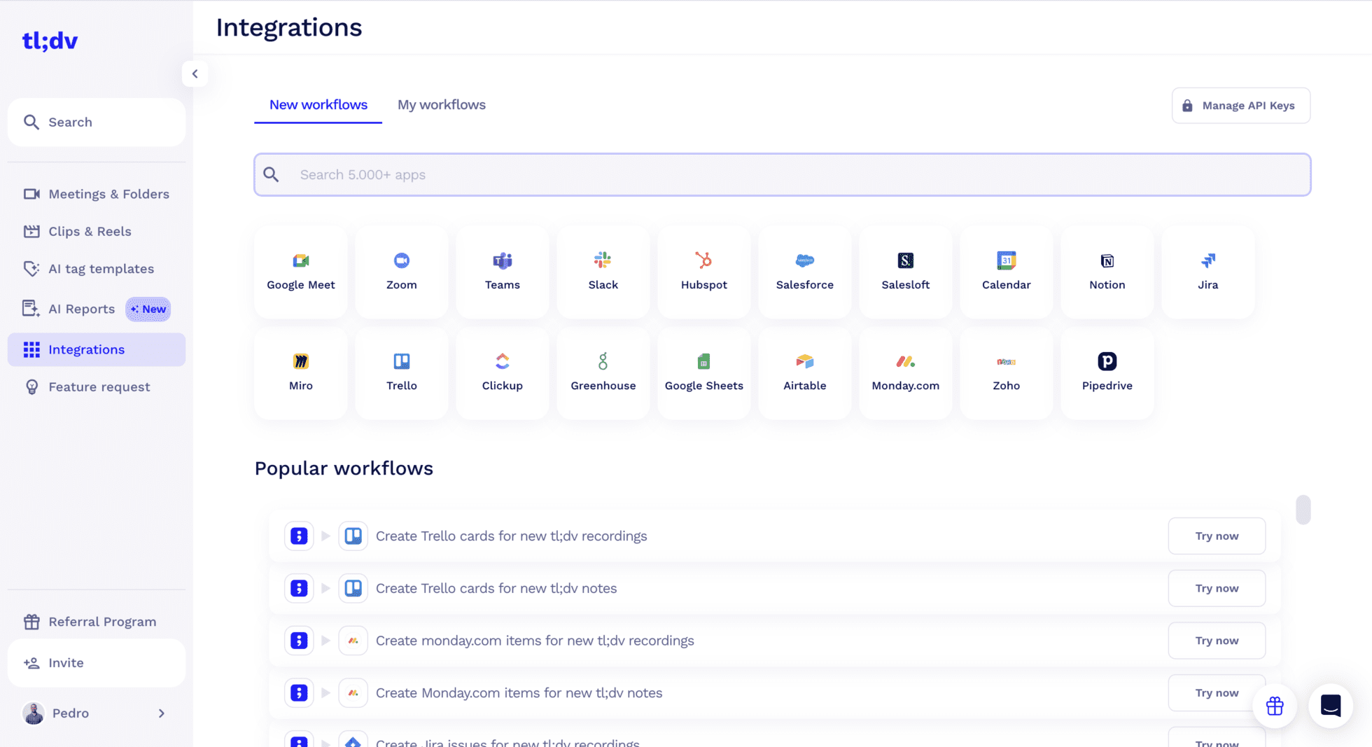 tl;dv integrations