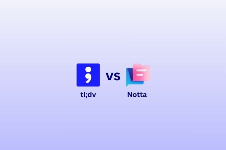 tl;dv and Notta logos on a side by side comparison