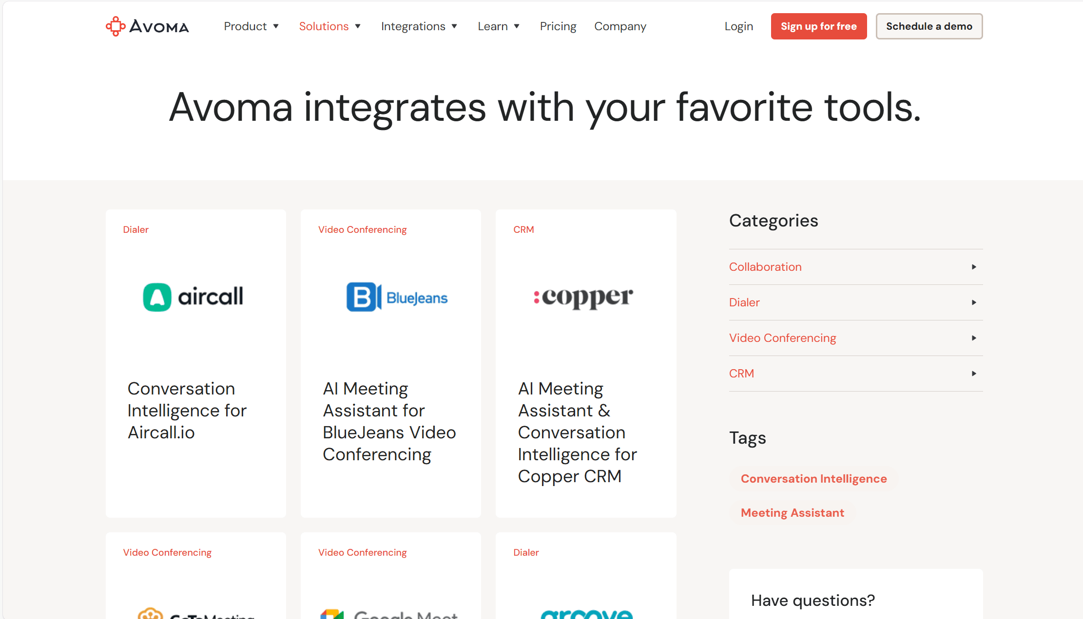 Avoma integrations