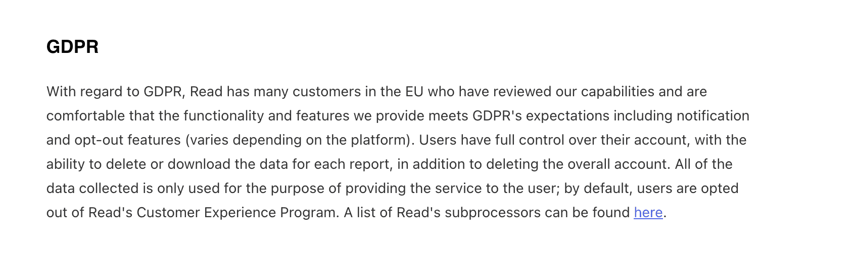 read.ai gdpr policy