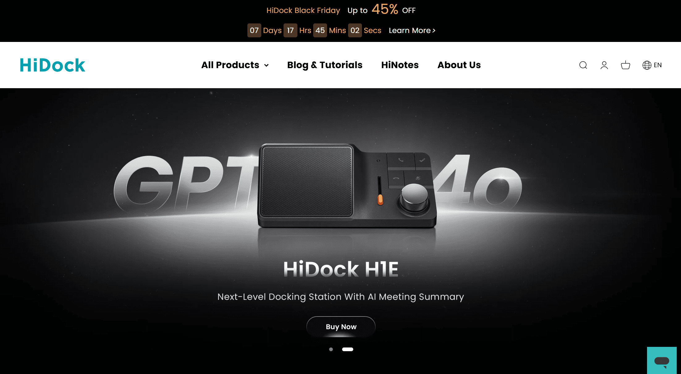 Hidock homepage