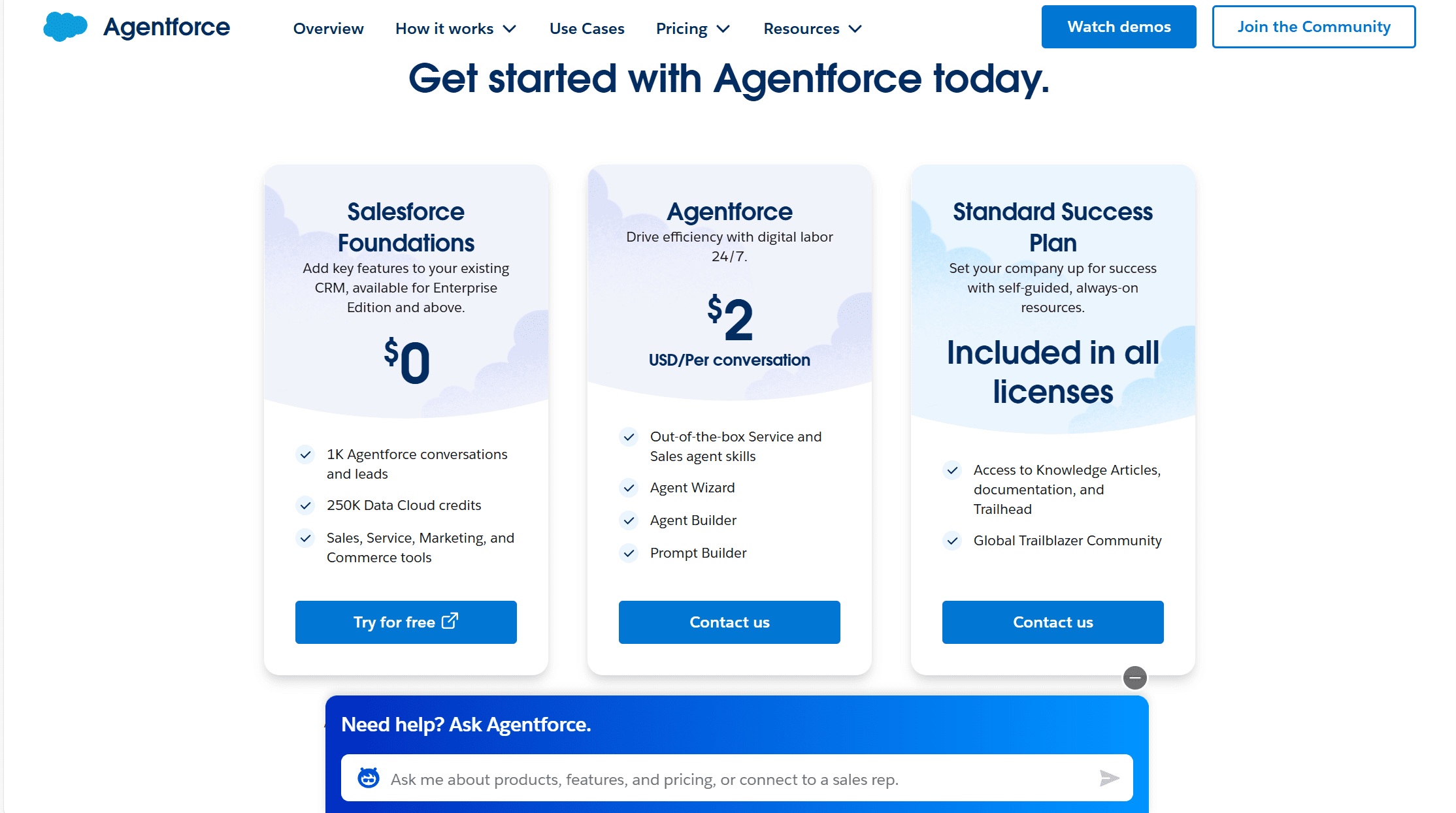 Agentforceの料金体系は?