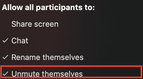 Host settings on Zoom allownaces on how to mute on zoom