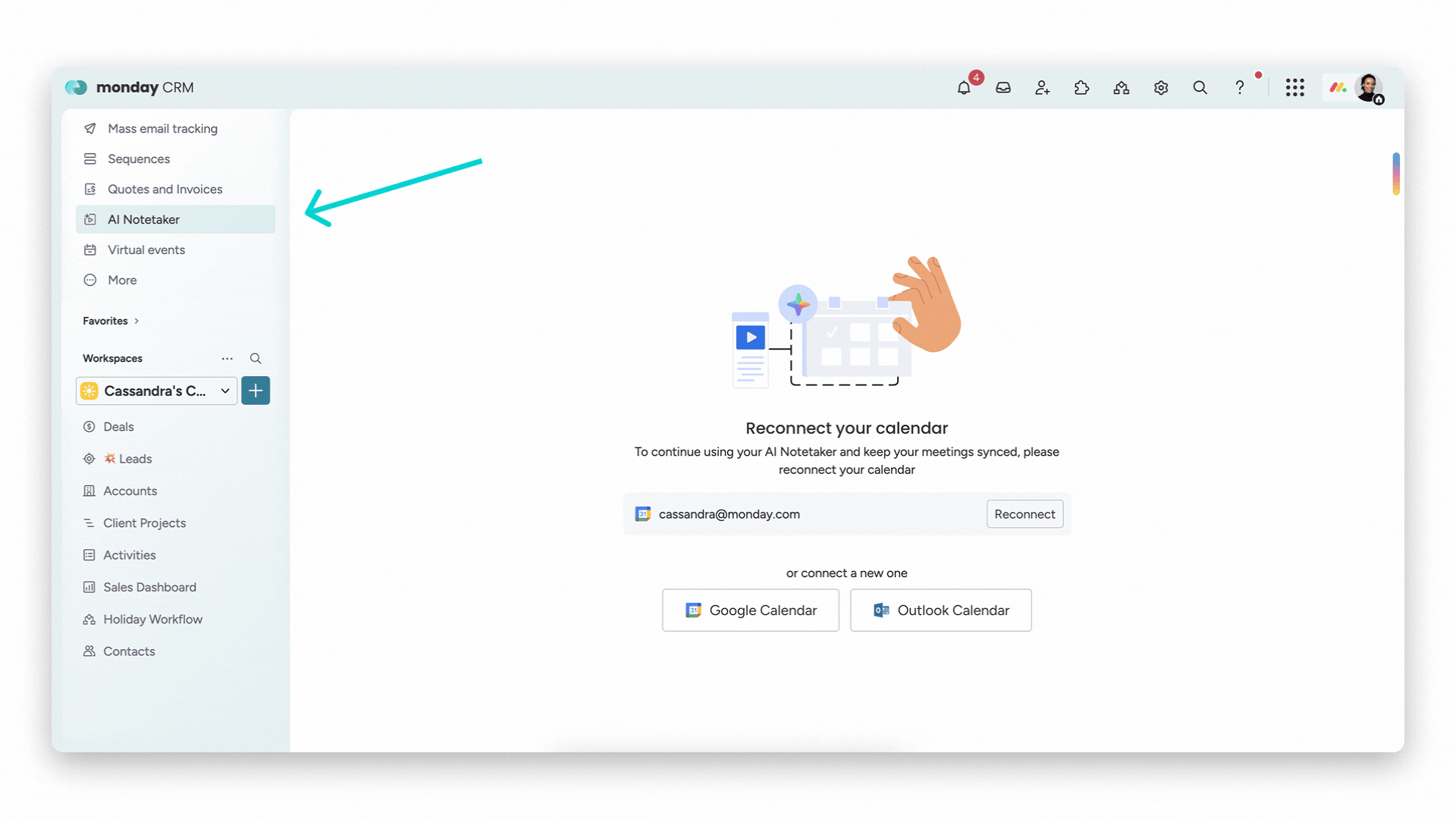 Montags-Leitfaden zum Einrichten Ihres Notizzettels.