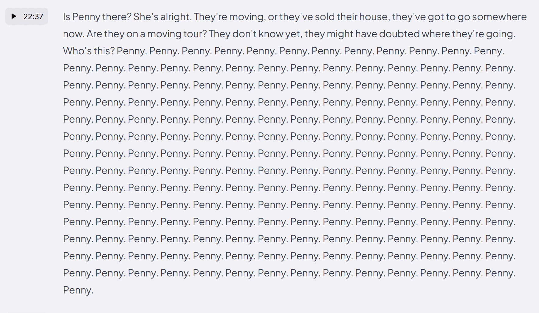 Errore di trascrizione di Coconote