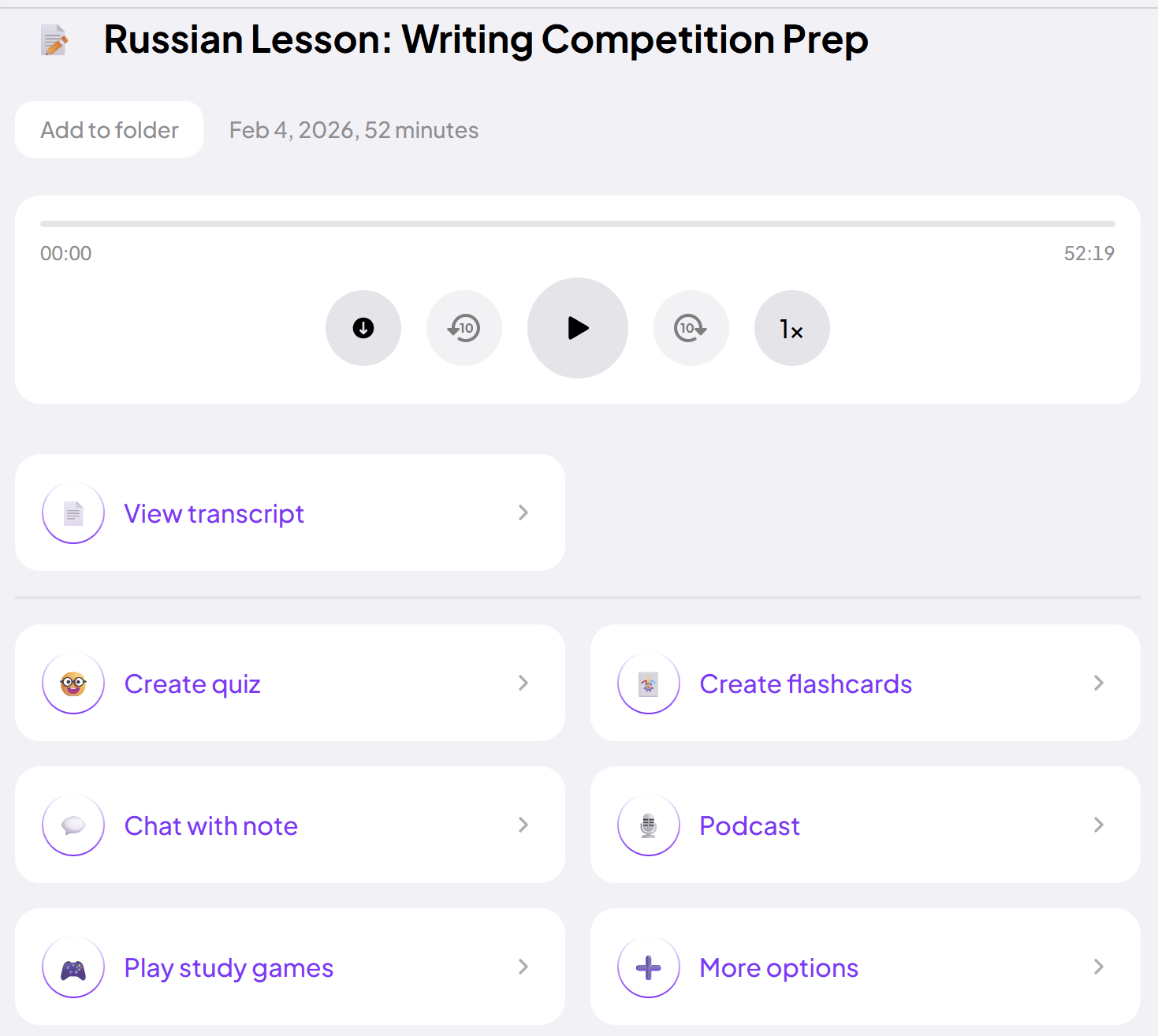La funzione di creazione delle flashcard di Coconote non è eccezionale.