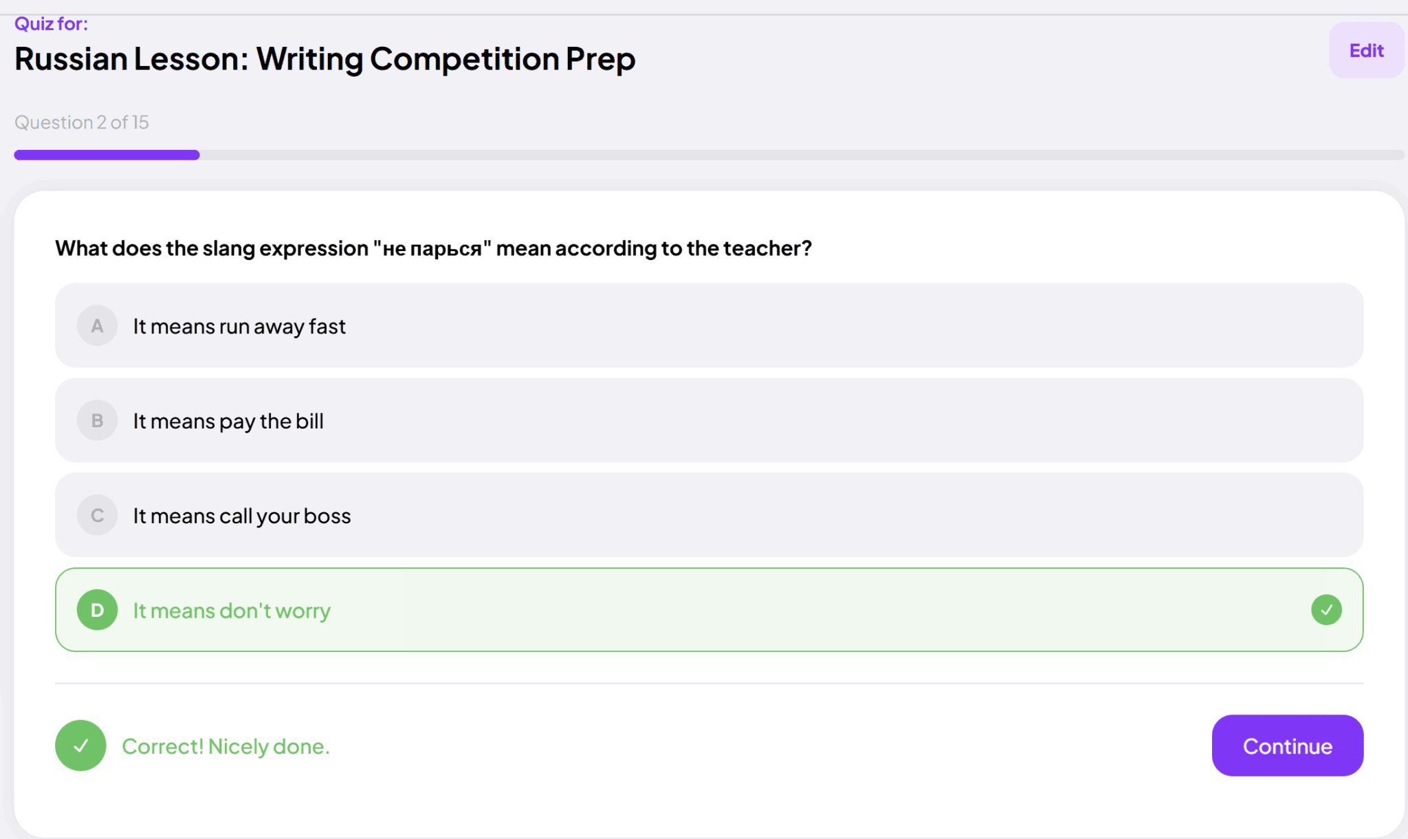 Il quiz di Coconote conteneva una o due domande utili.
