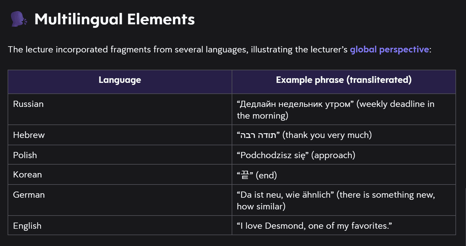 Turbo AI transcription error showing incorrect speaker identification, labeling a student as a lecturer in notes.