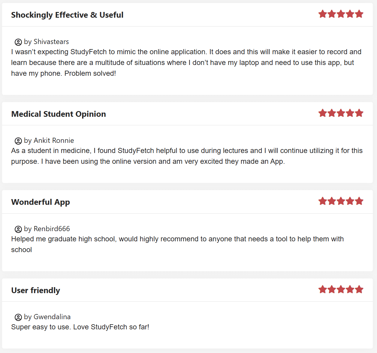 Позитивні відгуки про StudyFetch на JustUseApp