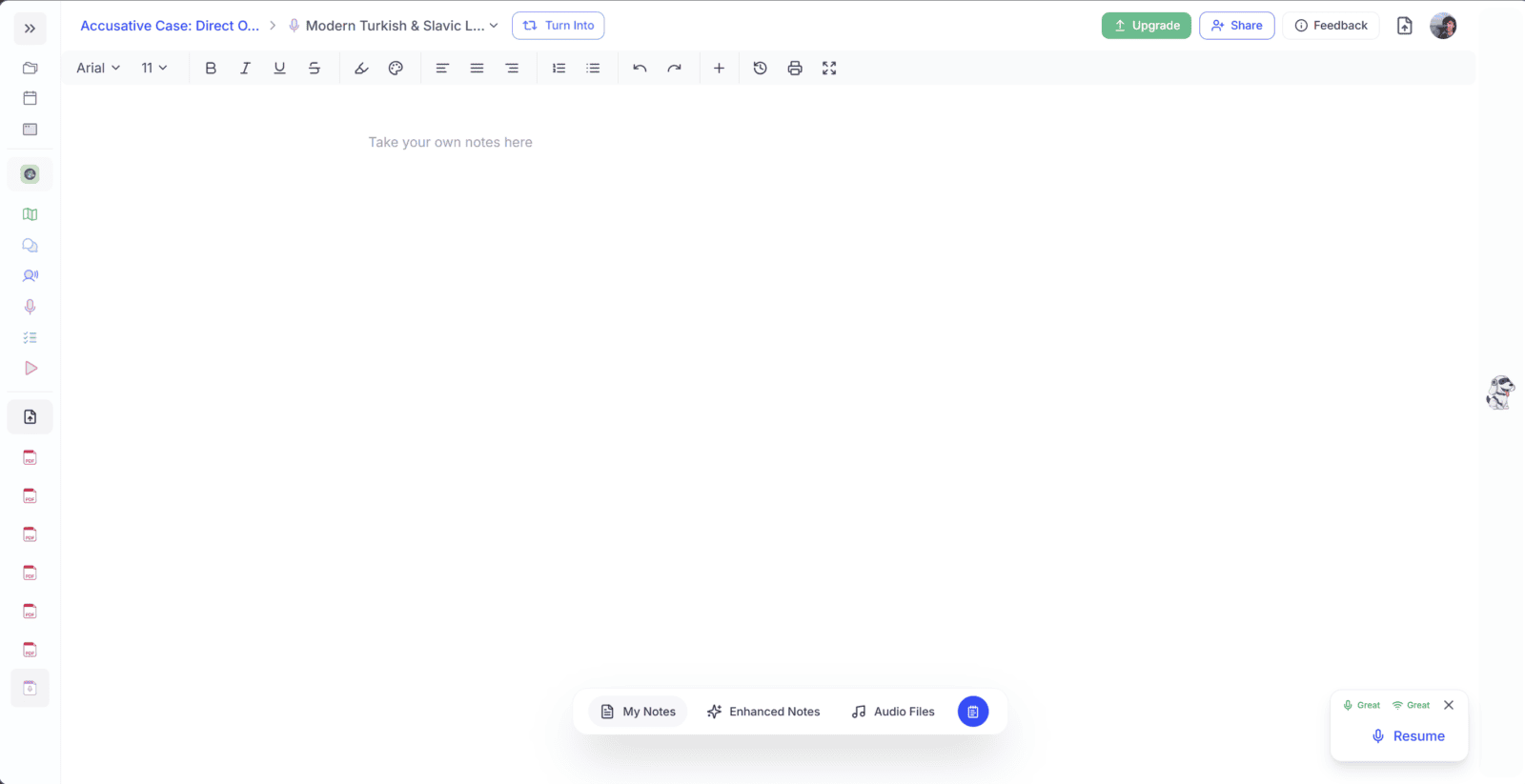 notes tutorial - studyfetch Images High Quality Grahic StudyFetch Review: What Is It and Is It Worth Your Money in 2026? - tl;dv