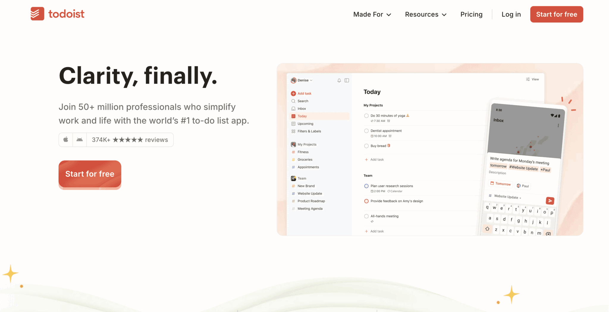 Todoist ヒーロー画像 2026年版 営業生産性向上ツール