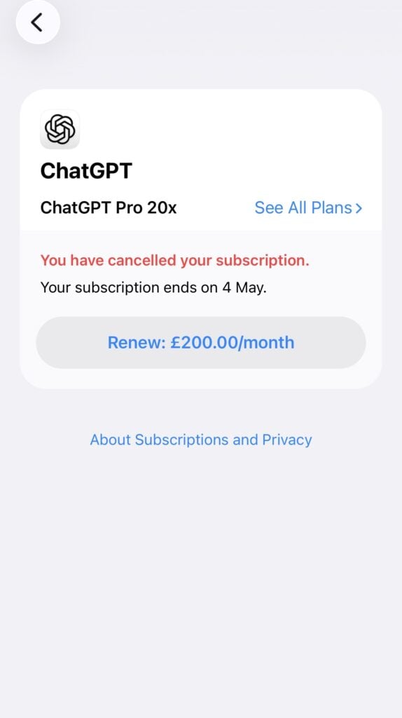 iPhoneでChatGPTを削除する