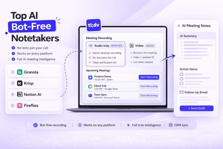 tl;dv une application de prise de notes IA tl;dv proposant un mode audio uniquement pour les réunions sur Zoom Google Meet Teams