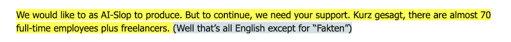 "Beh, è tutto in inglese"