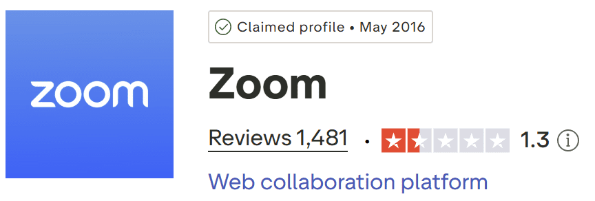 Recensioni su Zoom su TrustPilot.