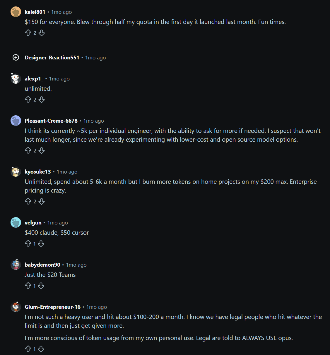 More answers from the Reddit thread about Claude's Enterprise pricing